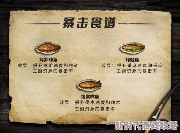 明日之后烤石斑鱼最新配方及功效详解：提升采集速度，持续600秒全攻略